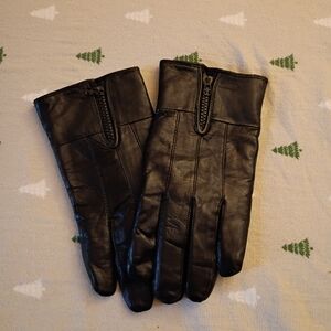 MENS BLACK LEATHER WINTER GLOVES